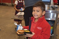 High Point Academy Student in Cafeteria