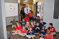 Superintendent and Ms. Whittaker with HPA Second Grade Students